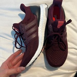 Adidas ultra boost maroon running shoes